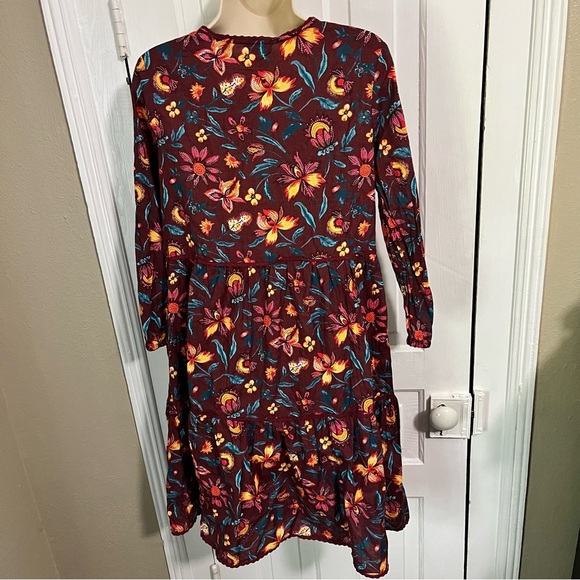 Sundance Eternal Summer Dress Raisin Floral Print Burgundy Purple XS X2 - Picture 3 of 8